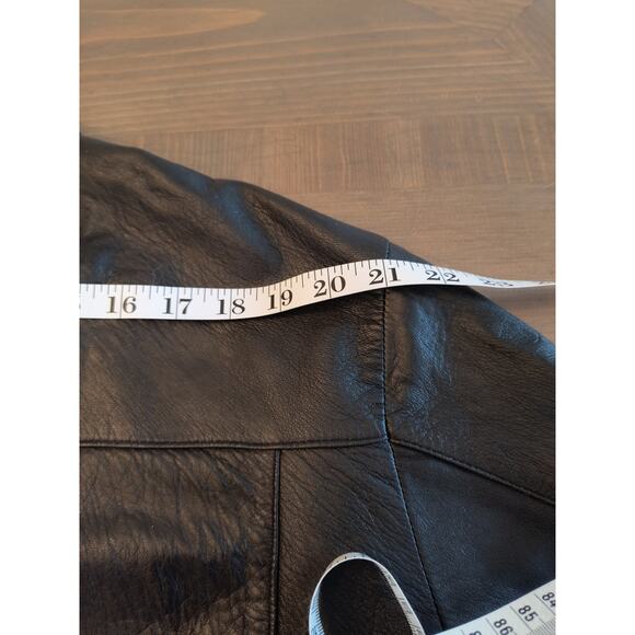 Wilson Leather jacket Men's Size XL Black Collared Full zip Pockets Lined Coat - Picture 12 of 16